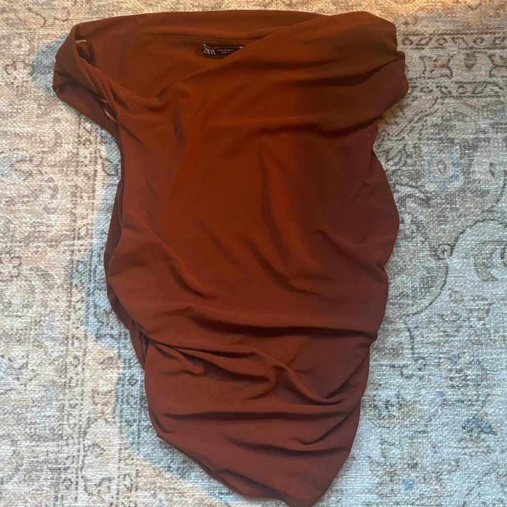 Zara One Shoulder Cowel Neck Top